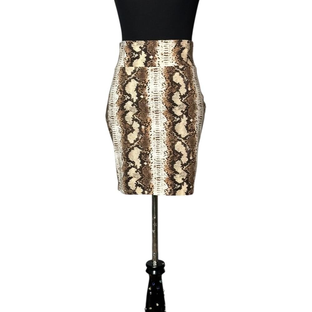 Wild Fable brown snake print pull on mini skirt size XS